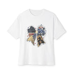 Patriotic Bow Tee — American Flag Glitter Bow Oversized T-Shirt (Copy)