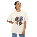 Patriotic Bow Tee — American Flag Glitter Bow Oversized T-Shirt (Copy)